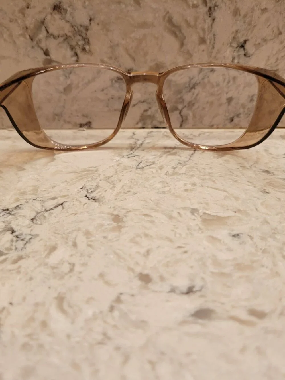 STOGGLES SAFETY GLASSES GOGGLES EYEGLASSES BLUE LIGHT SQUARE PEACH 50 20 145